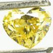 Yellow Heart Shape Diamond Solitaire Pendant 14K White Gold 0.80 Carat