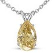 Diamond Solitaire Pendant Natural Pear Brown Color 14K White Gold 0.72 ct IGI