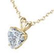 Blue Heart Shape Diamond Solitaire Pendant Necklace 14K Yellow Gold 0.76 Carat