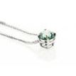 Solitaire Diamond Pendant Necklace 0.91 Carat Fancy Green Round VS2 14K White Gold