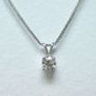 Diamond Solitaire Pendant Necklace Round 1/2 Carat G/SI2 14k White Gold 