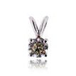 Real Diamond Solitaire Pendant 14K White Gold 0.74 Carat Round H/VVS2