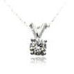 Real Diamond Solitaire Pendant 14K White Gold 0.74 Carat Round H/VVS2