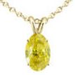 Yellow Oval Diamond Solitaire Pendant 14K Yellow Gold VVS2 1.00 CT