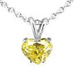 Yellow Heart Shape Diamond Solitaire Pendant 14K White Gold 0.80 Carat