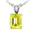 1.01 Carat Diamond Solitaire Pendant Yellow Emerald 14K White Gold VS1