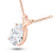 Real Diamond Solitaire Pendant Natural Brown Pear Shape 14K Rose Gold SI1 3.5 Carat