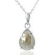 Pear Shape Rose-Cut Diamond Solitaire Pendant 2.81 TCW 14K White Gold Fancy Yellowish Gray