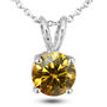 1 Carat Diamond Solitaire Pendant Round Champagne Color Treated 14K Gold VS2