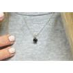 Black Diamond Solitaire Pendant Necklace Round IGI 14K White Gold 1.31 Carat