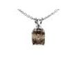 Emerald Cut Diamond Solitaire Pendant Fancy Champagne 14K White Gold VS1 1 Carat