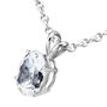 Fancy Orange Diamond Solitaire Pendant Oval 14K White Gold 1 Ct