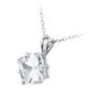 2 Carat Floating Diamond Solitaire Pendant Blue Princess 14K White Gold