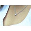 Real Diamond Solitaire Pendant Necklace 14K White Gold 0.40 TCW Round Shape F/VS2