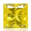 Yellow Diamond Solitaire Pendant Natural Princess Cut 1 Carat Treated 14K SI2