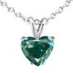 Blue Heart Diamond Solitaire Pendant Natural Treated 14K White Gold 0.76 Carat