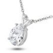 3.5ct Diamond Solitaire Pendant Brown Pear Shape 14K White Gold