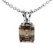 Emerald Cut Diamond Solitaire Pendant Fancy Champagne 14K White Gold VS1 1 Carat