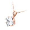 1 Carat Diamond Solitaire Pendant Genuine Princess Treated 14K Rose Gold H SI1