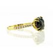Black Diamond Alternative Engagement Ring With Accents 14K Yellow Gold Cushion Cut 3.68 TCW 