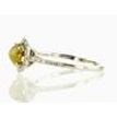 Rose Cut Diamond Halo Engagement Ring Fancy Yellow 14k Gold 1.07 TCW