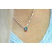 Solitaire Diamond Pendant Necklace 0.91 Carat Fancy Green Round VS2 14K White Gold