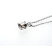 Emerald Cut Diamond Solitaire Pendant Fancy Champagne 14K White Gold VS1 1 Carat