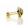 Rose-Cut Diamond Halo Earrings Round Fancy Orangy Brown 14K Yellow Gold 1.06 TCW 