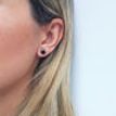 Real Diamond Stud Earrings Black Round Shape Treated 14K White Gold 2.65 Carat