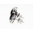 Rose Cut Pear Diamond Halo Stud Earrings Fancy Gray 14K White Gold 3.74 TCW