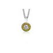 Diamond Halo Pendant Necklace 0.40 Ct 14k White Gold