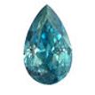 Diamond Solitaire Pendant Blue Pear 14K White Gold SI2 3 Carat