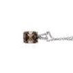 Emerald Cut Diamond Solitaire Pendant Fancy Champagne 14K White Gold VS1 1 Carat