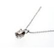Emerald Cut Diamond Solitaire Pendant Fancy Champagne 14K White Gold VS1 1 Carat