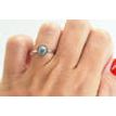 Gray Round Rose-Cut Diamond Bezel Ring 14K White Gold 0.92 Carat