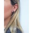 Real Diamond Stud Earrings Black Round Shape Treated 14K White Gold 2.65 Carat