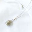 Pear Shape Rose-Cut Diamond Solitaire Pendant 2.81 TCW 14K White Gold Fancy Yellowish Gray