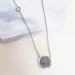 Rose Cut Diamond Bezel Pendant Round Shape Fancy Gray 14K White Gold 1.83 TCW 