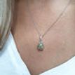 Pear Shape Rose-Cut Diamond Solitaire Pendant 2.81 TCW 14K White Gold Fancy Yellowish Gray