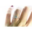 Gray Oval Diamond Engagement Ring Rose Cut 0.78 TCW 14K White Gold