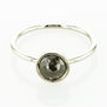 Gray Round Rose-Cut Diamond Bezel Ring 14K White Gold 0.92 Carat