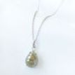 Pear Shape Rose-Cut Diamond Solitaire Pendant 2.81 TCW 14K White Gold Fancy Yellowish Gray