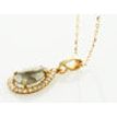 Rose Cut Pear Shape Diamond Halo Pendant 14K Rose Gold Fancy Gray 1.54 TCW