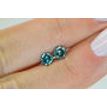 Round Shape Diamond Pair Fancy Green Color Loose Natural Enhanced VS1 0.84 TCW