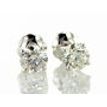 Real Diamond Stud Earrings Round 14K White Gold 0.61 TCW F/SI2