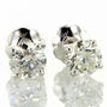 Real Diamond Stud Earrings Round 14K White Gold 0.61 TCW F/SI2