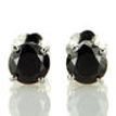 Black Diamond Stud Earrings Round 0.85 TCW Treated IGI Cert 14K White Gold