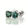 Blue Diamond Stud Earrings Round Cut 0.80 TCW VS2/SI1 14K White Gold