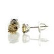 Diamond Solitaire Stud Earring Round Fancy Brown 14k White Gold 0.90 TCW SI1