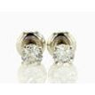 Round Diamond Stud Earrings 0.81 TCW D SI2 14K White Gold